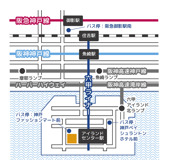 当社（神戸ファッションマート８階）周辺の地図